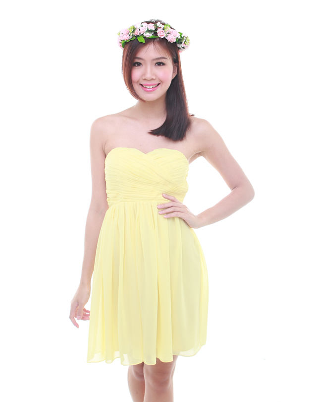 pastel yellow cocktail dress