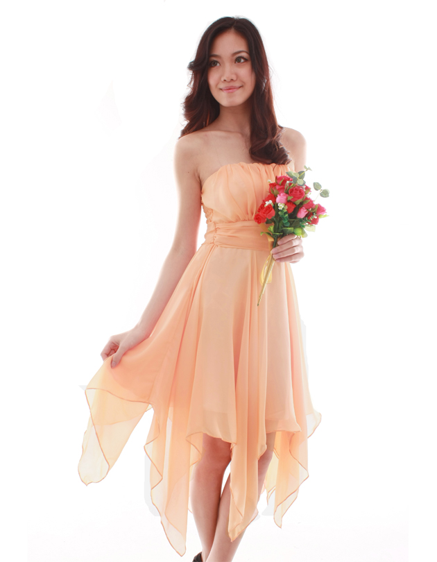 tangerine bridesmaid dresses